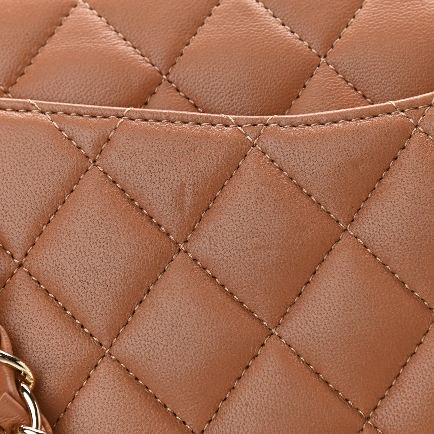 Lambskin Quilted Small Double Flap Brown