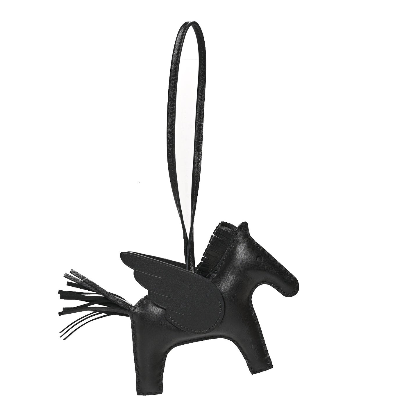 Milo Lambskin Grigri Rodeo Horse Bag Charm MM So Black