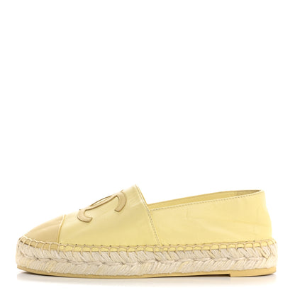 Chanel Lambskin CC Espadrilles 36 Yellow 1 of 9