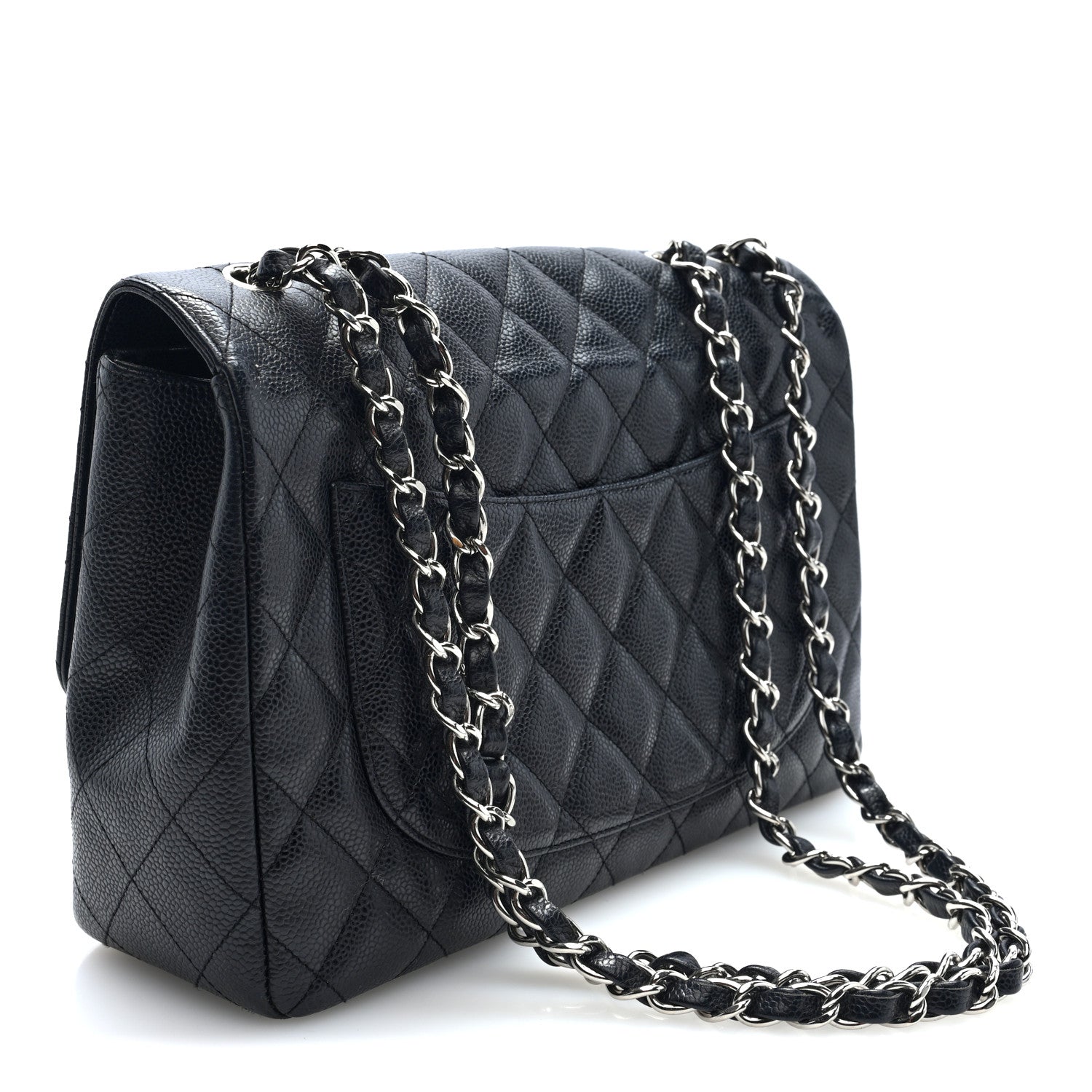 Chanel Caviar Quilted Jumbo Single Flap Black 3 of 10