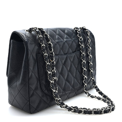 Chanel Caviar Quilted Jumbo Single Flap Black 3 of 10