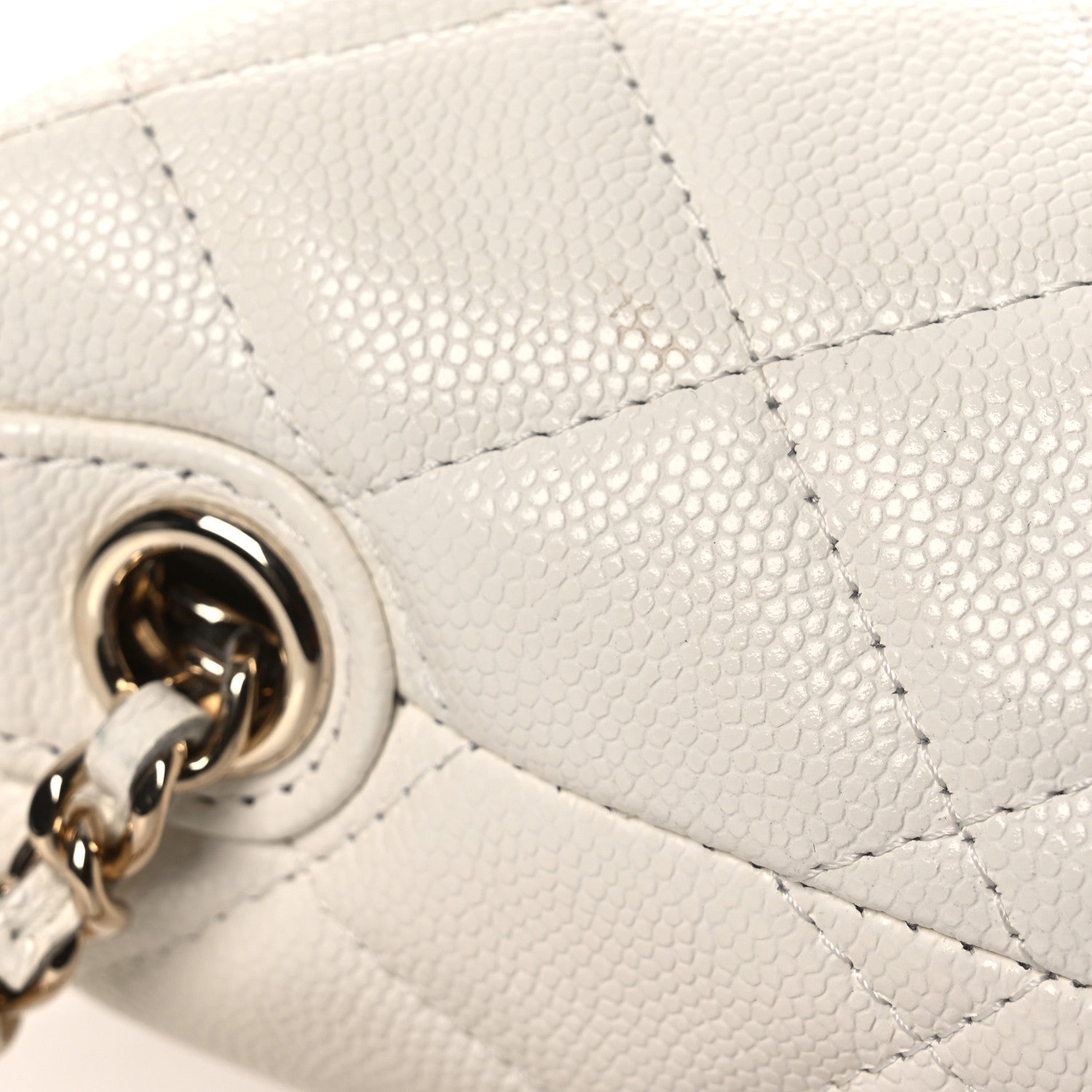 Chanel Caviar Quilted Hobo Clutch With Chain White 12 of 12