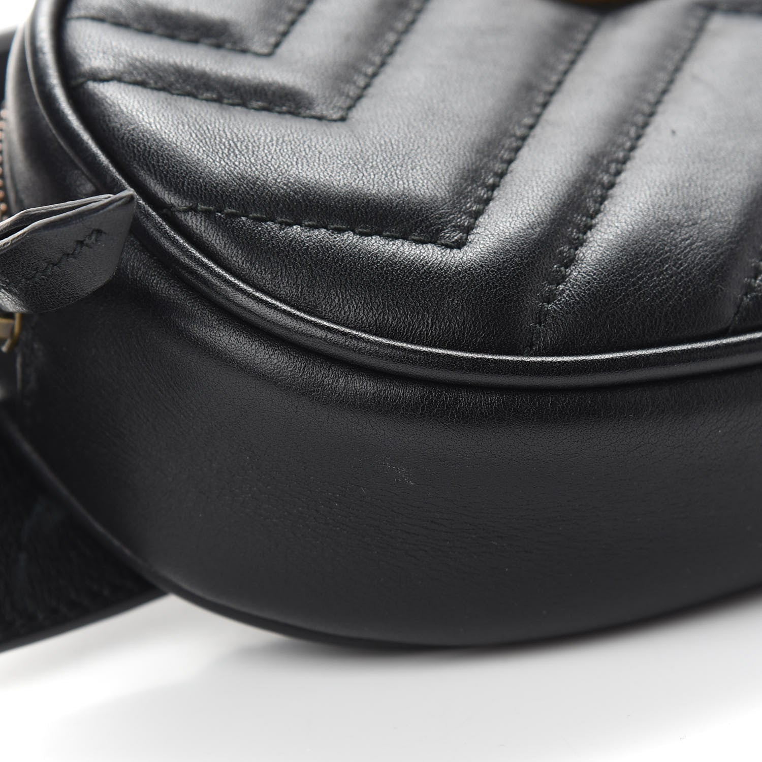 Gucci Calfskin Matelasse GG Marmont Belt Bag 75 30 Black 8 of 10