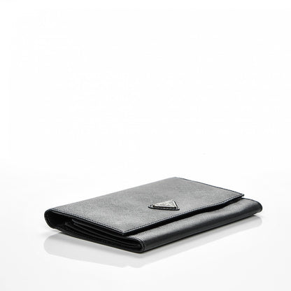 Prada Saffiano Continental Flap Wallet Nero Black 4 of 6