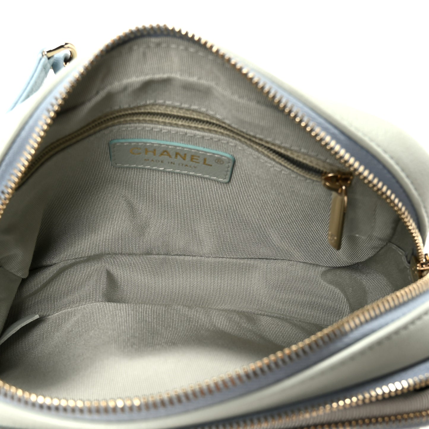Goatskin Quilted Tri-Color In & Out Waist Bag Green Blue Pink