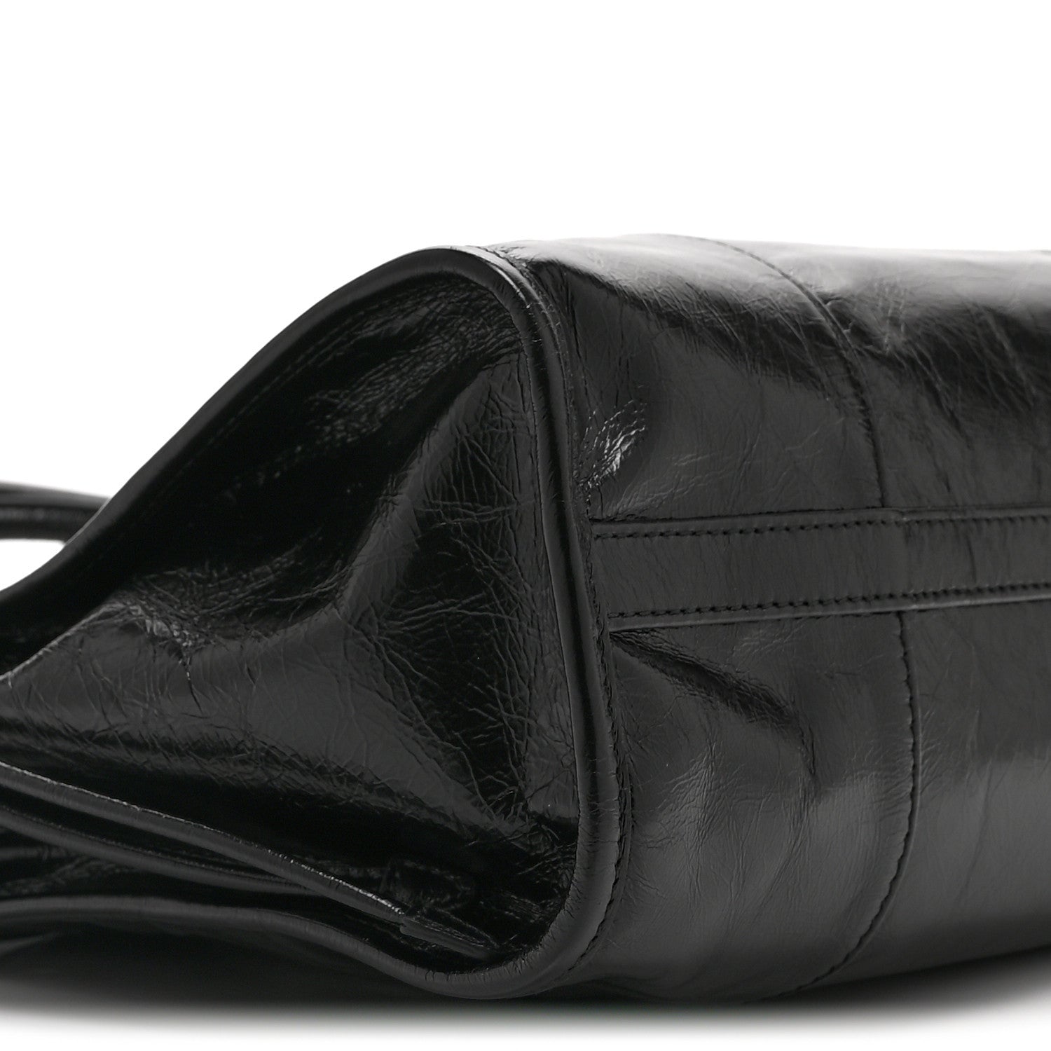 Prada Glossy Calfskin Triangle Large Bonnie Shoulder Bag Black 9 of 10
