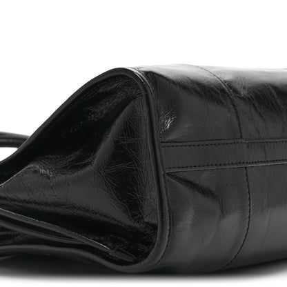Prada Glossy Calfskin Triangle Large Bonnie Shoulder Bag Black 9 of 10
