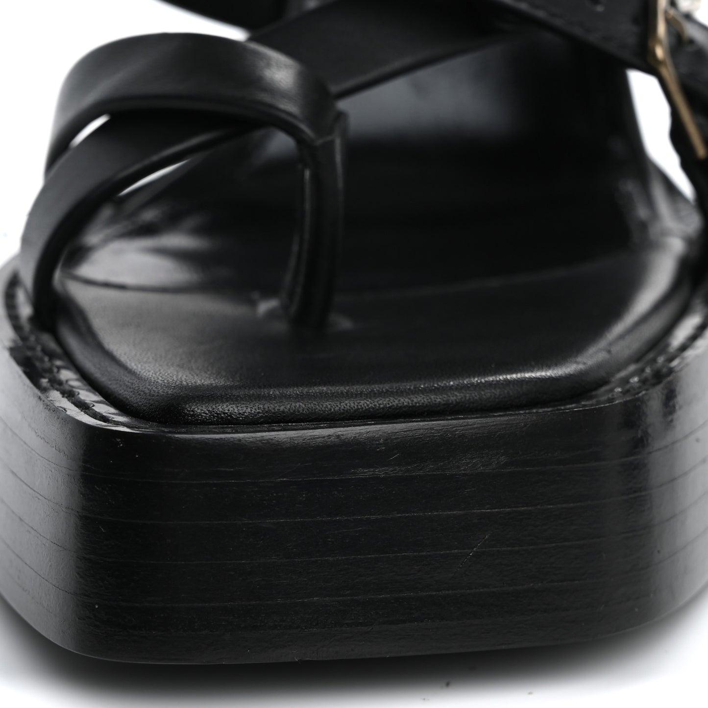 Calfskin 105 Platz Platform Sandals 35 Black