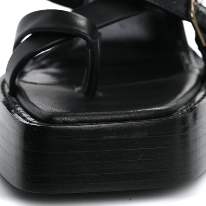 Saint Laurent Calfskin 105 Platz Platform Sandals 35 Black 13 of 14