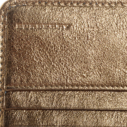 Burberry Haymarket Check Penrose Continental Wallet Gold 6 of 8