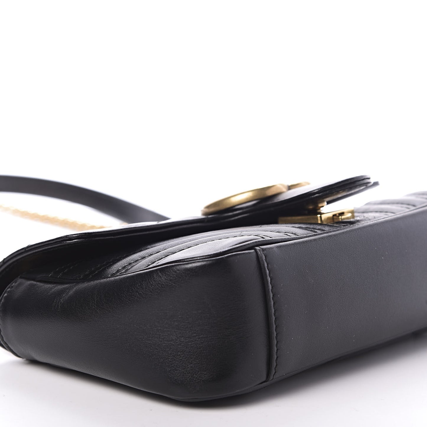 Calfskin Matelasse Mini GG Marmont Shoulder Bag Black