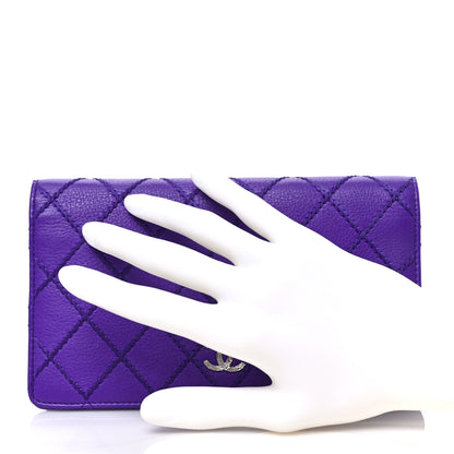 Chanel Calfskin Stitched Fancy CC Yen Wallet Purple 2 of 7