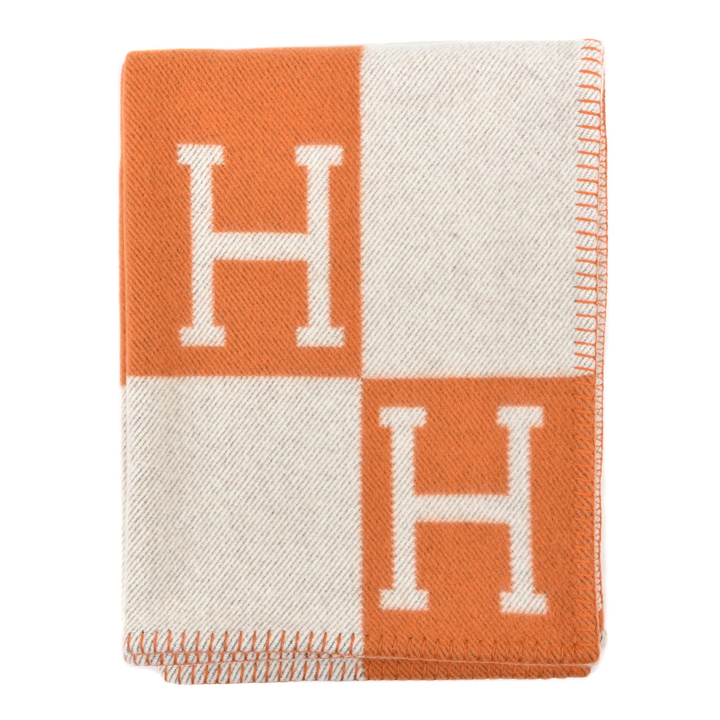 Wool Cashmere Signature Classic Avalon Blanket Ecru Potiron