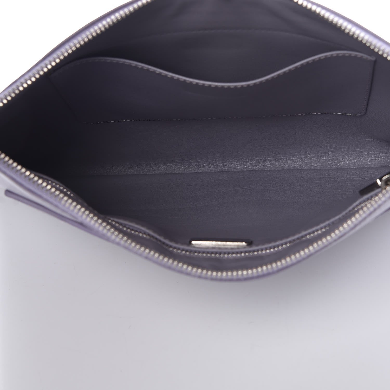 Prada Saffiano Lux Clutch Pouch Glicine 313163 – FASHIONPHILE