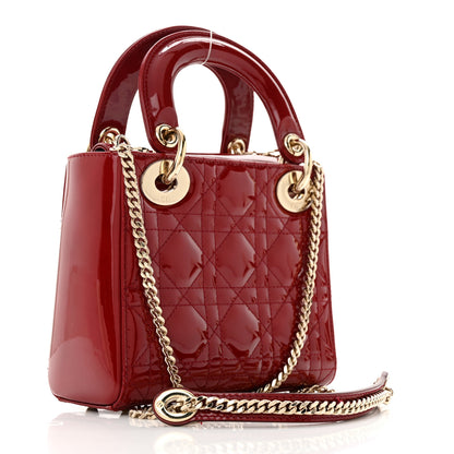 Christian Dior Patent Cannage Mini Lady Dior Red 2 of 10
