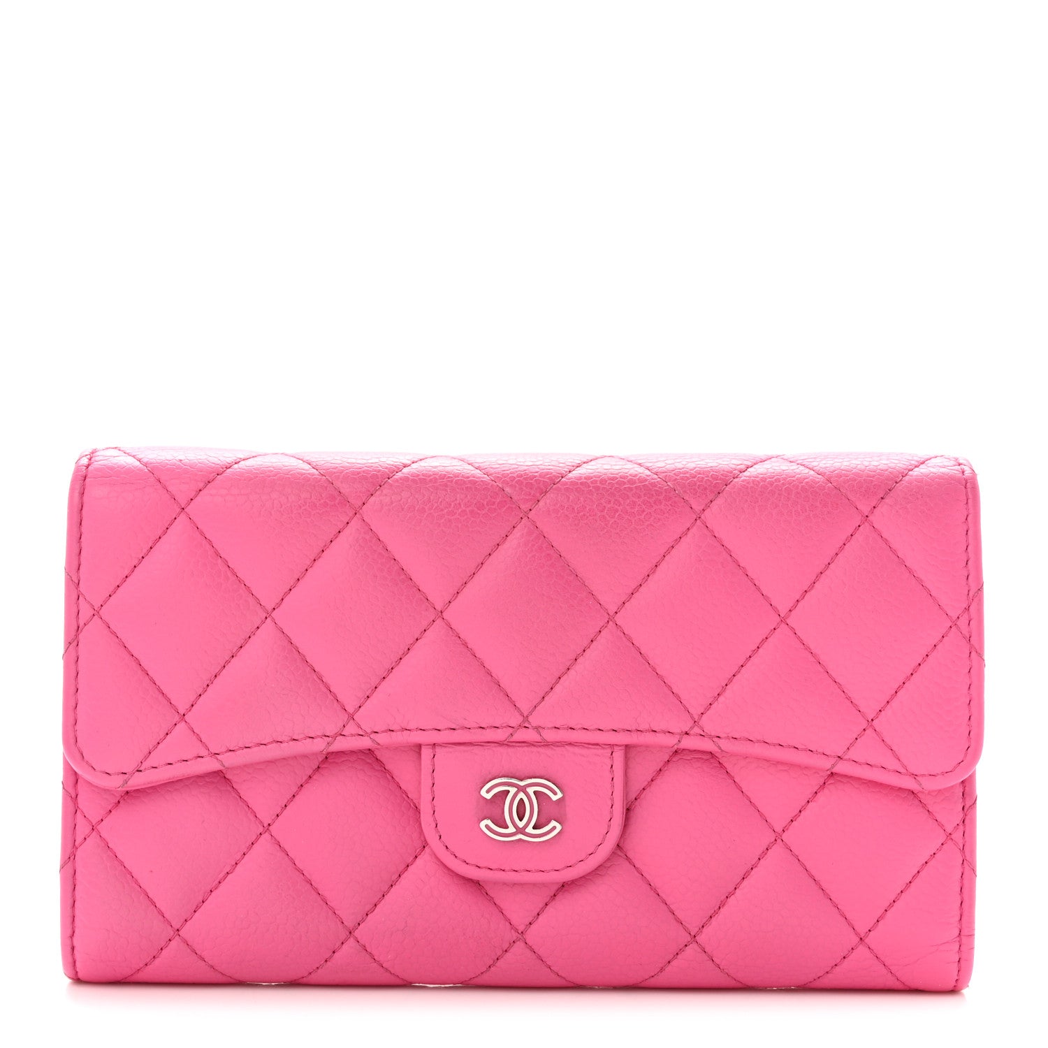Chanel Caviar Quilted Large Flap Wallet Pink 1 of 10
