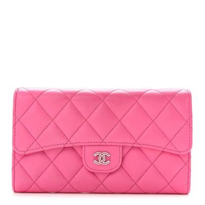 Chanel Caviar Quilted Large Flap Wallet Pink 1 of 10