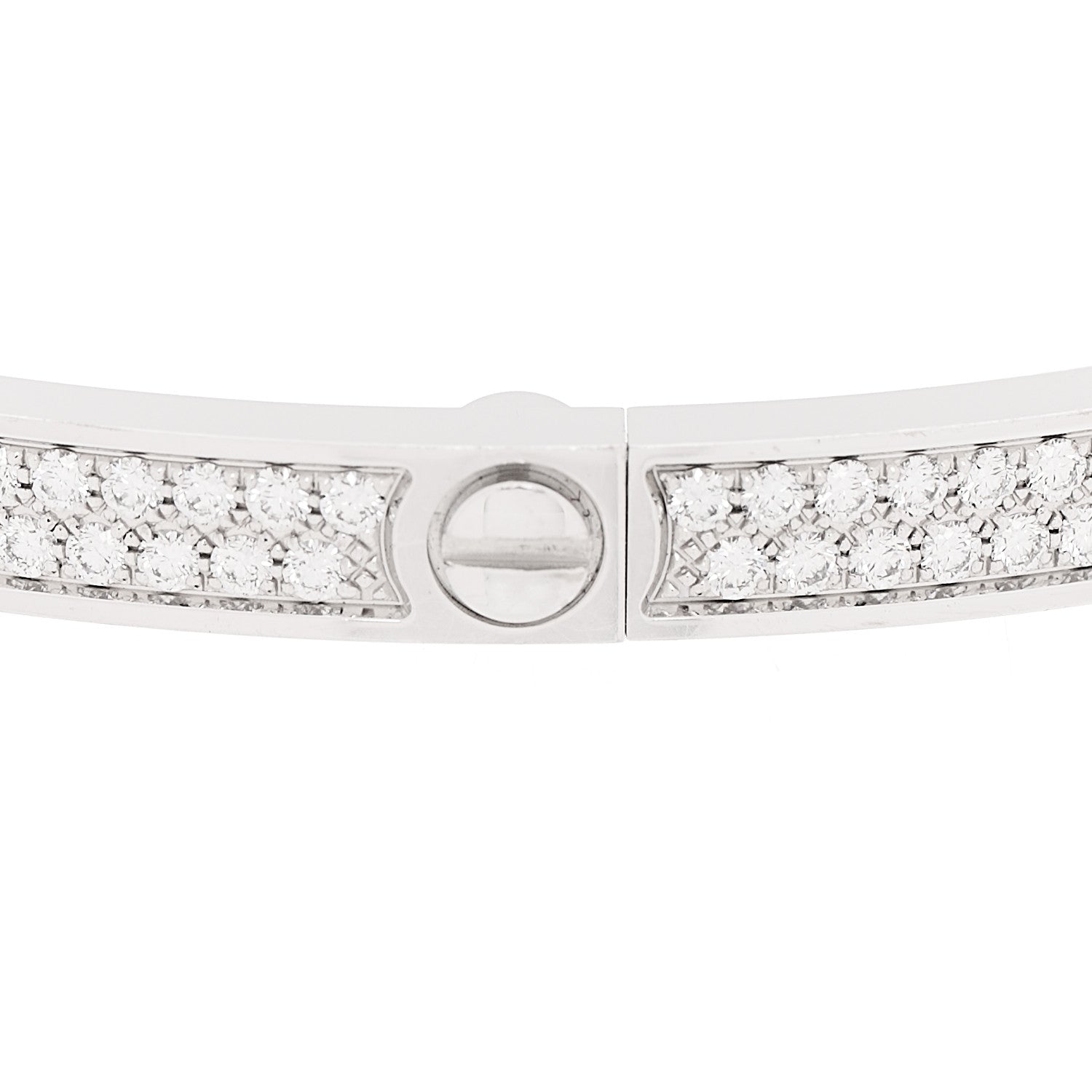 Cartier 18K White Gold Diamond Small LOVE Paved Bracelet 18 9 of 10