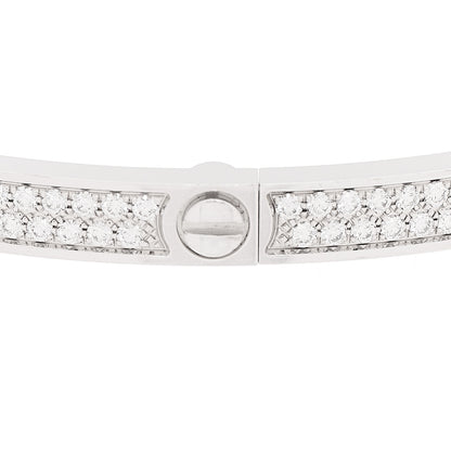 Cartier 18K White Gold Diamond Small LOVE Paved Bracelet 18 9 of 10