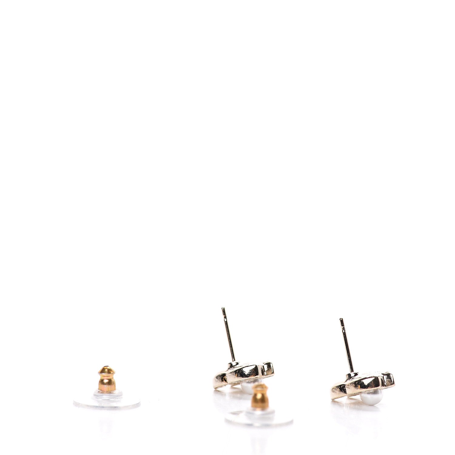 Chanel Crystal Pearl CC Stud Earrings 3 of 5