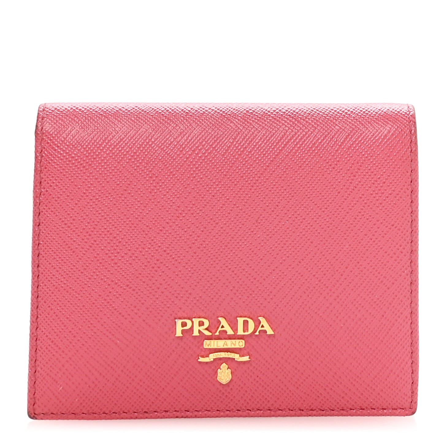 Saffiano Metal Small Compact Wallet Peonia Begonia