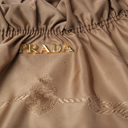 Prada Tessuto Nylon Jacquard Logo Tote Cammello 13 of 14
