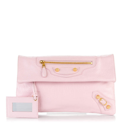 Balenciaga Agneau Giant 12 Gold Hardware Envelope Clutch Rose Poudre 1 of 7