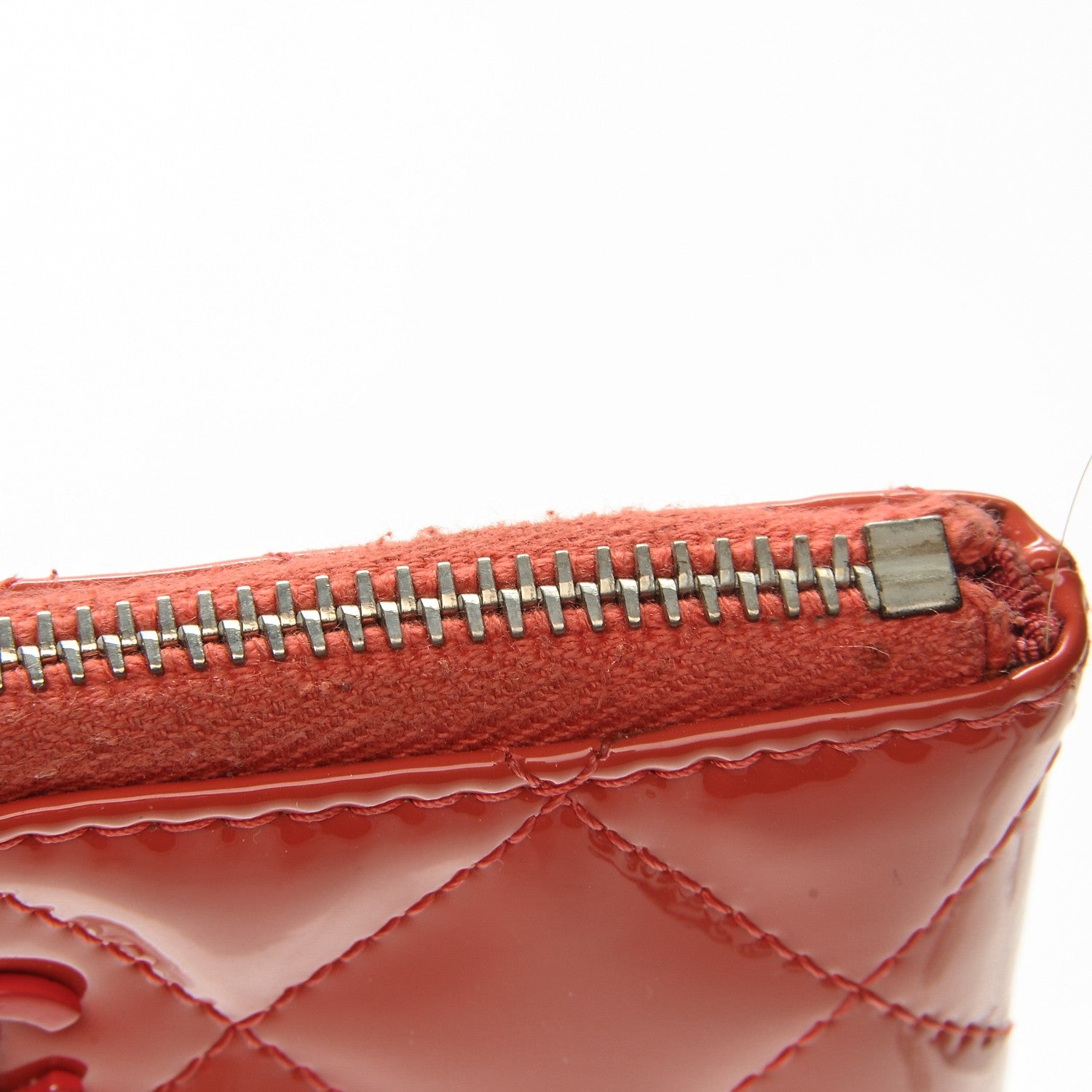 Chanel Patent Quilted Key Holder Case Coral 10 of 12