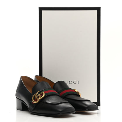 Gucci Calfskin Web Peyton Loafer Pumps 36.5 Black 10 of 10