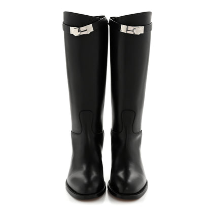 Hermes Box Kelly Jumping Boots 35.5 Black 2 of 9