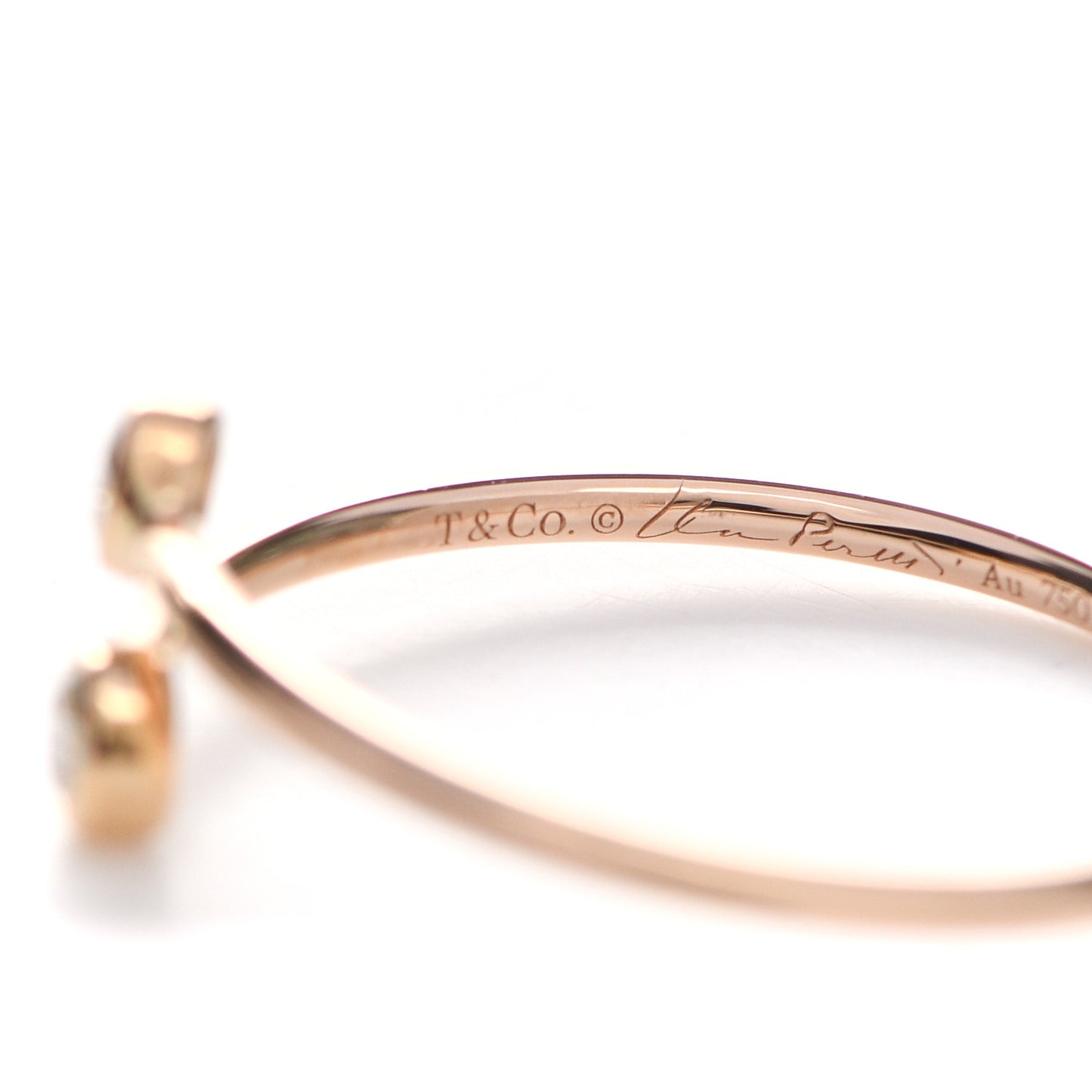 18K Yellow Gold Diamond Elsa Peretti Hoop Ring 49 5