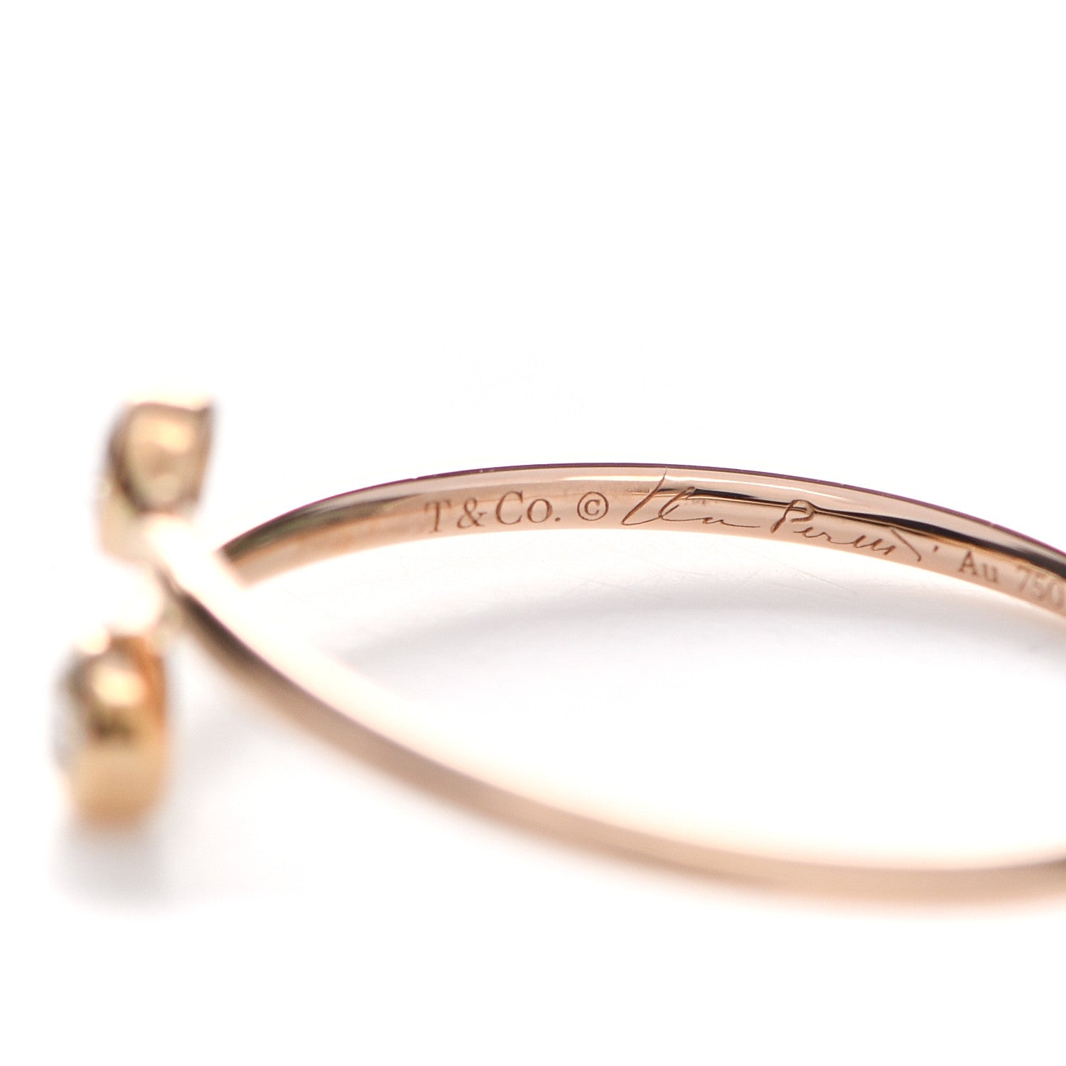 Tiffany 18K Yellow Gold Diamond Elsa Peretti Hoop Ring 49 5 4 of 6