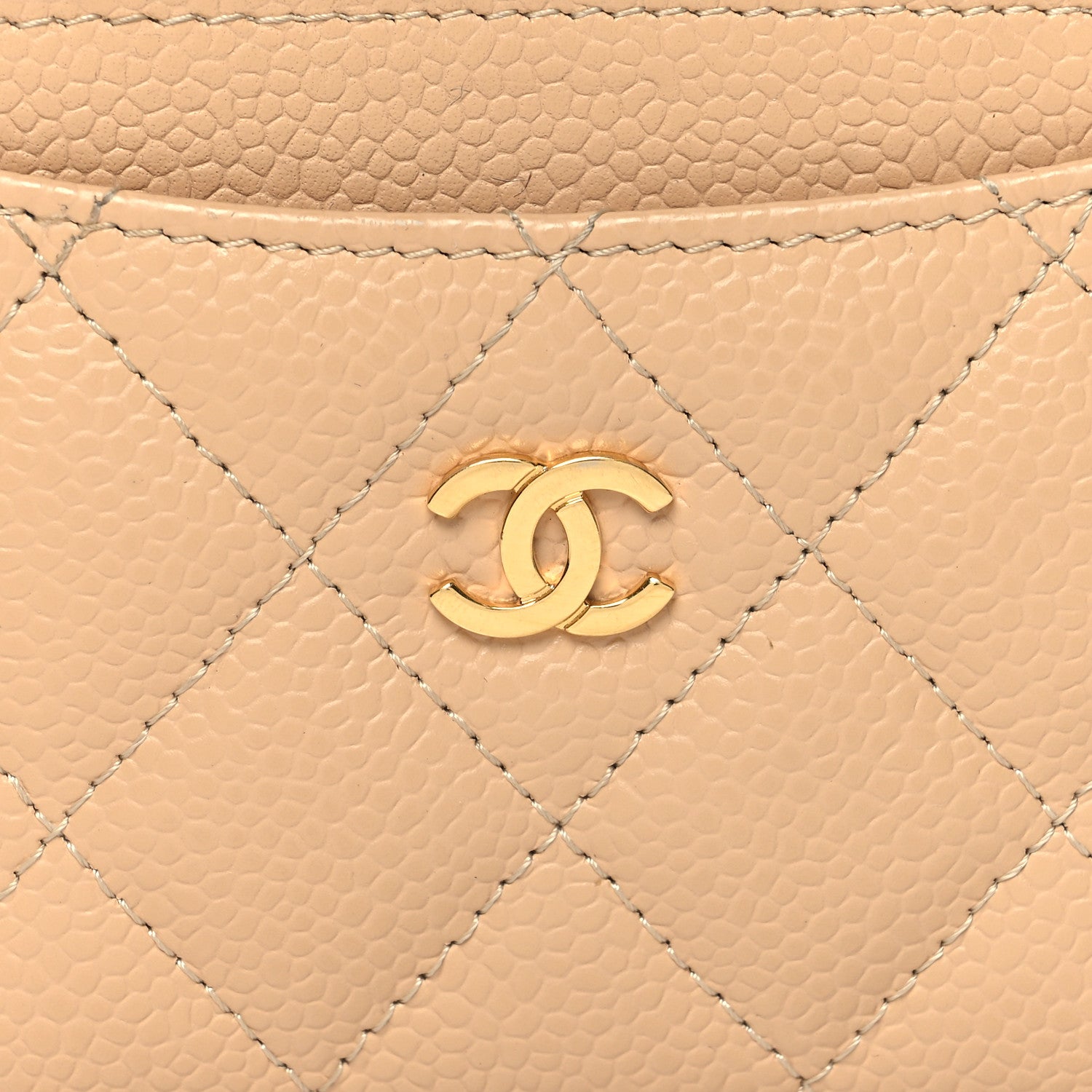 Chanel Caviar Quilted Card Holder Beige 9 of 12
