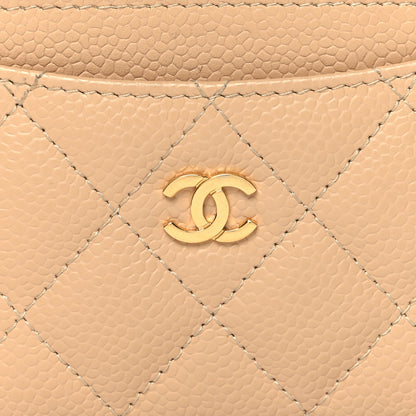 Chanel Caviar Quilted Card Holder Beige 9 of 12