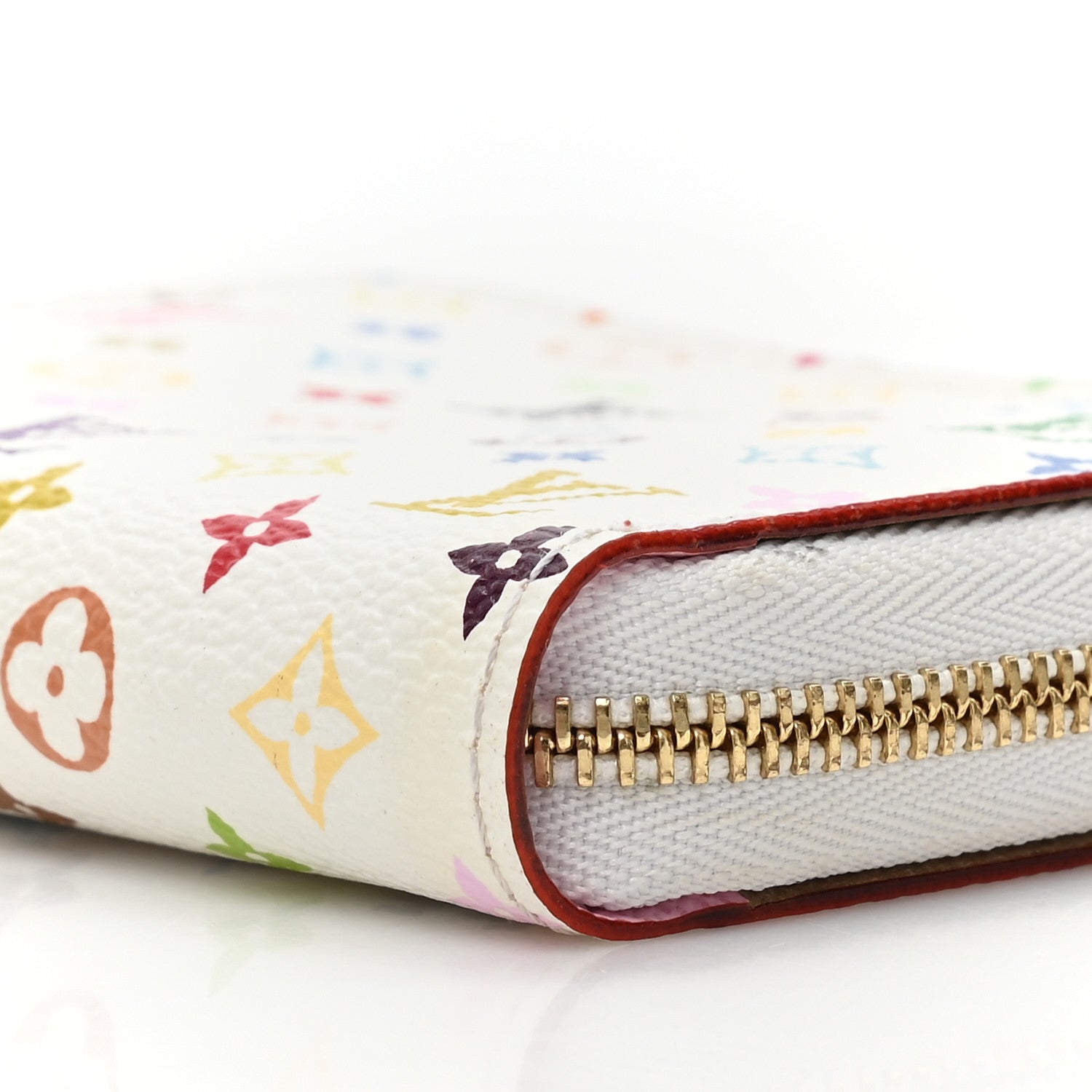 Louis Vuitton Monogram Multicolor Zippy Coin Purse Wallet White Litchi 8 of 11