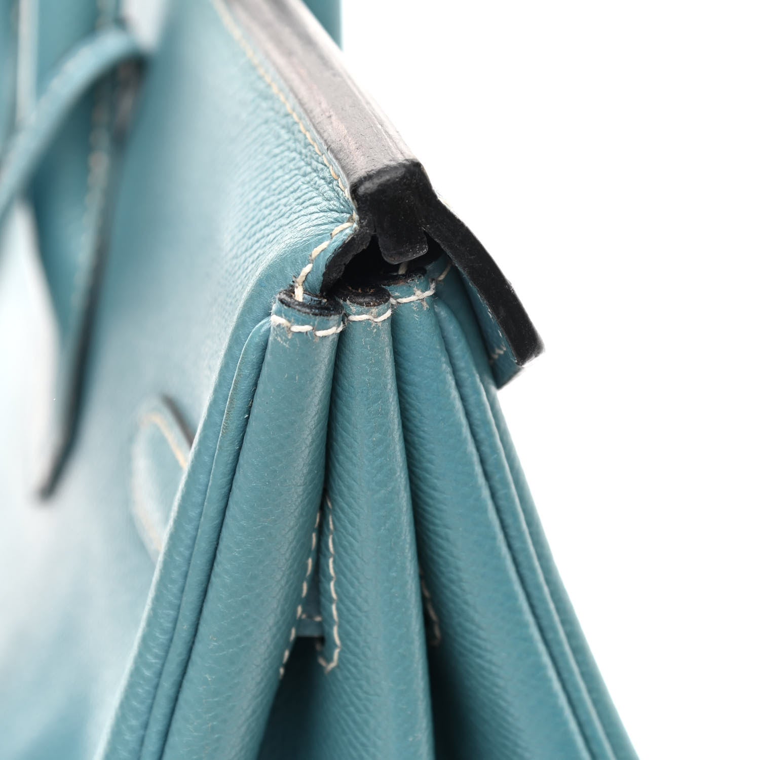 Hermes Courchevel Birkin 35 Blue Jean 10 of 11