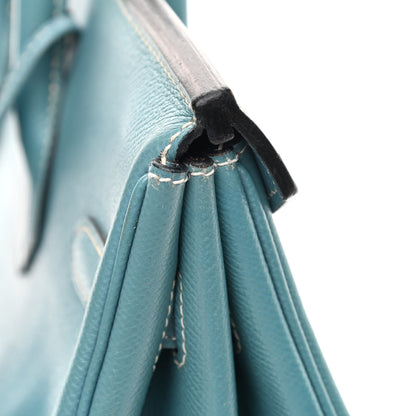 Hermes Courchevel Birkin 35 Blue Jean 10 of 11