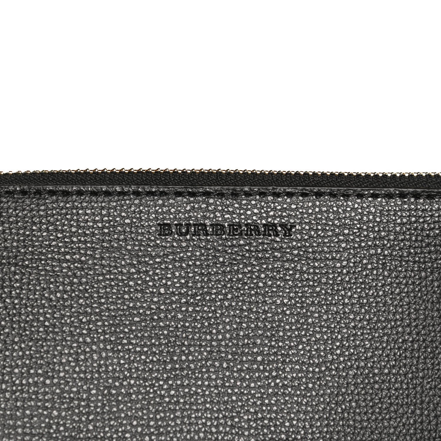 Burberry Grainy Calfskin Haymarket Check Zip Pouch Black 10 of 11