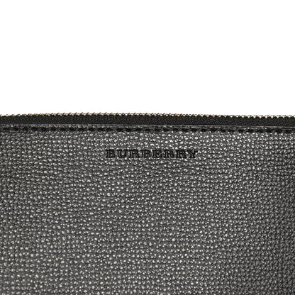 Burberry Grainy Calfskin Haymarket Check Zip Pouch Black 10 of 11