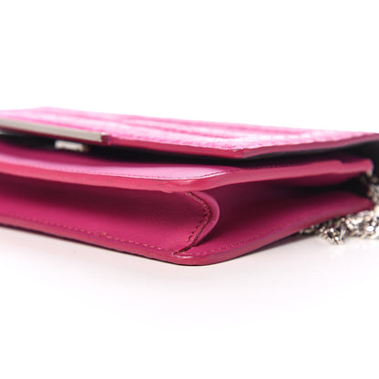 Fendi Snakeskin Tube Wallet on Chain Magenta 9 of 10