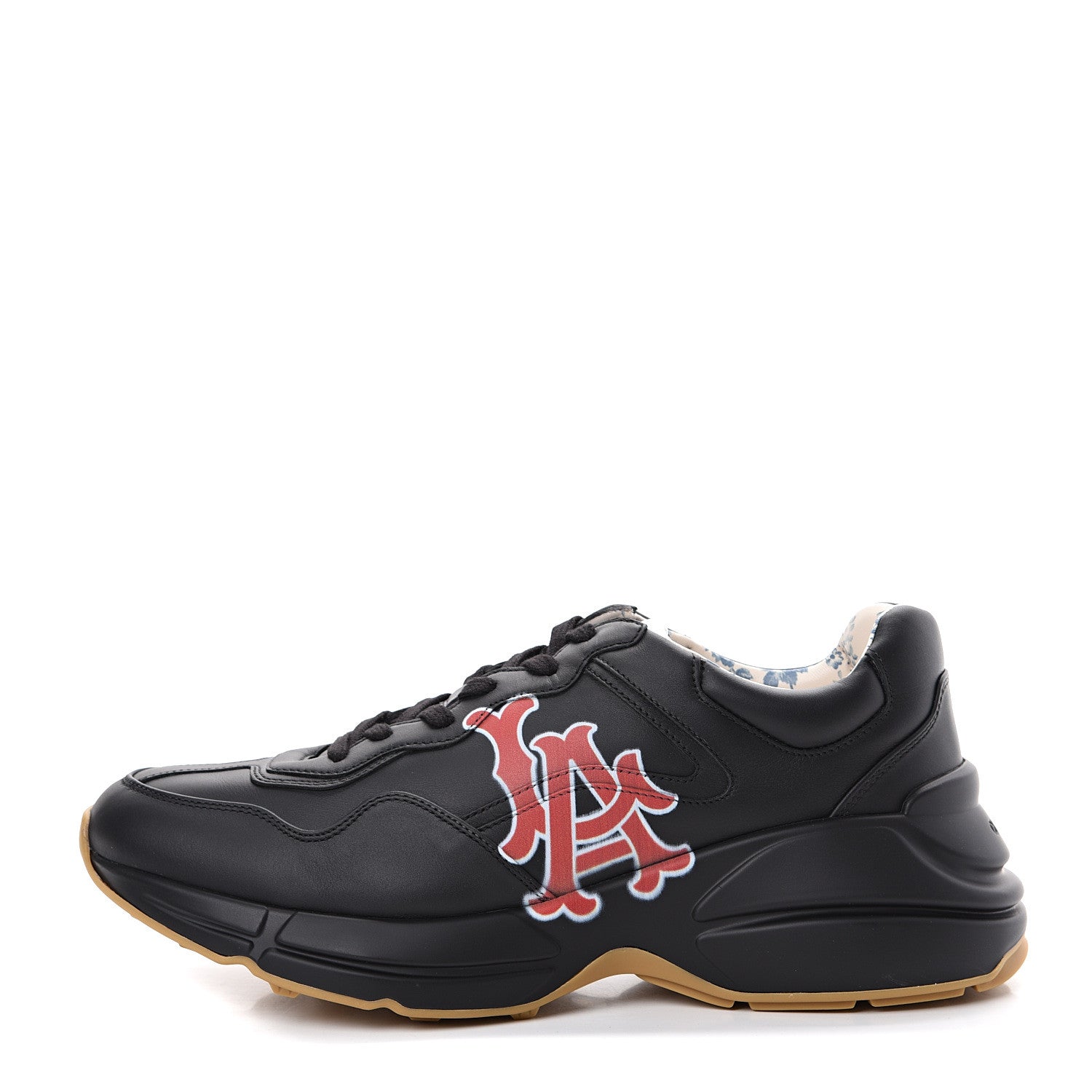 Gucci X MLB Calfskin LA Dodgers Mens Rhyton Sneakers 8.5 Black 1 of 9