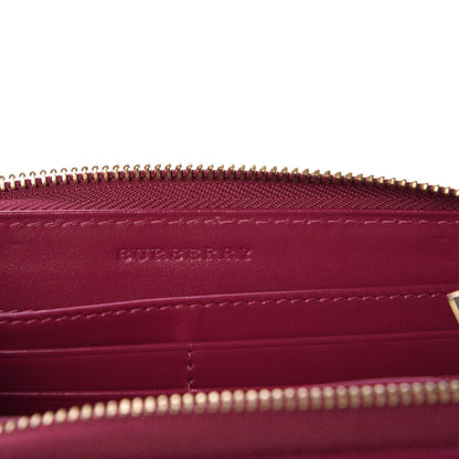Burberry Haymarket Check Large Ziggy Zip Around Wallet Bright Rhubarb Pink 6 of 9