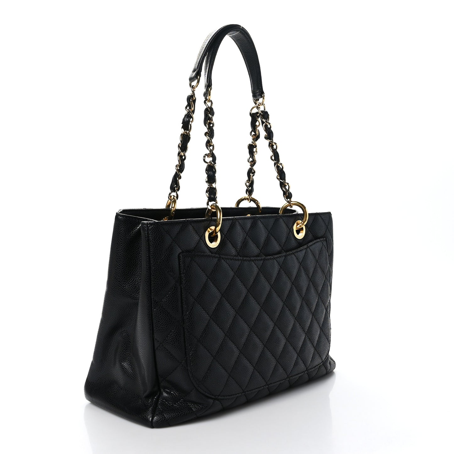 Caviar Quilted Grand Shopping Tote GST Black