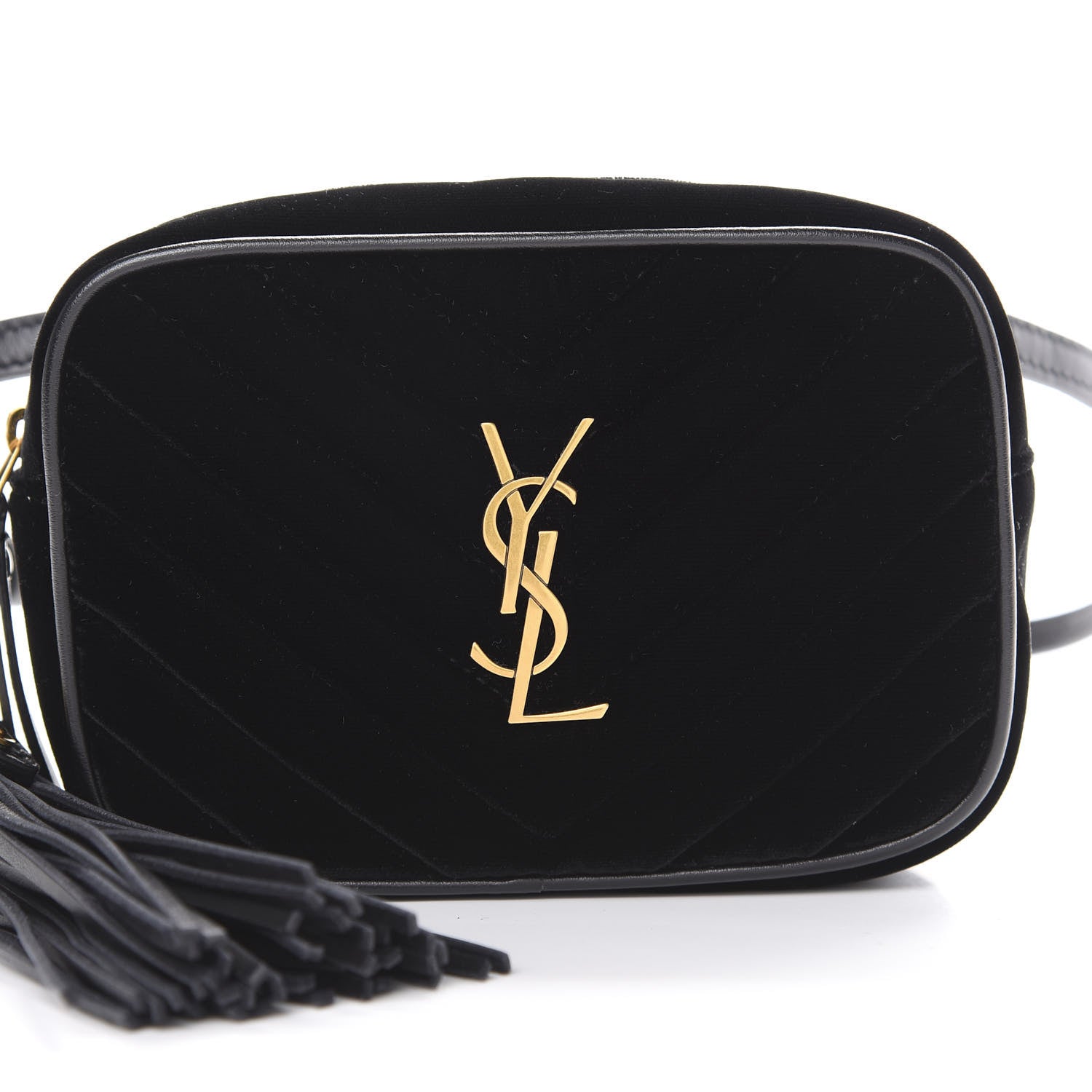 Saint Laurent Velour Matelasse Monogram Lou Belt Bag Black 16 of 16