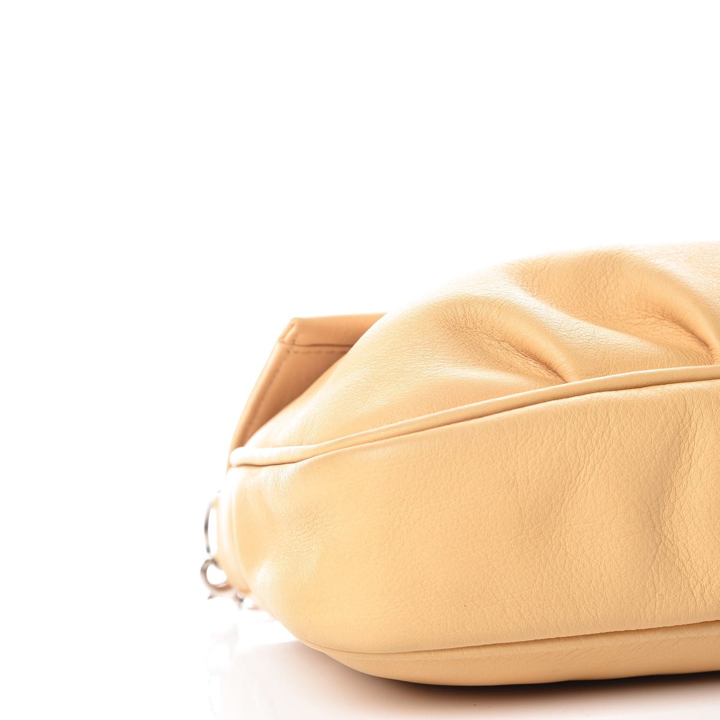 Vitello Flamingo Enamel Fendista Pouchette Crossbody Yellow