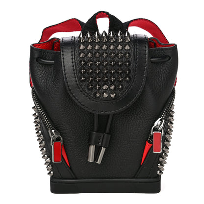 Christian Louboutin Calfskin Spiked Mini Explorafunk Keyring Bag Black 1 of 14