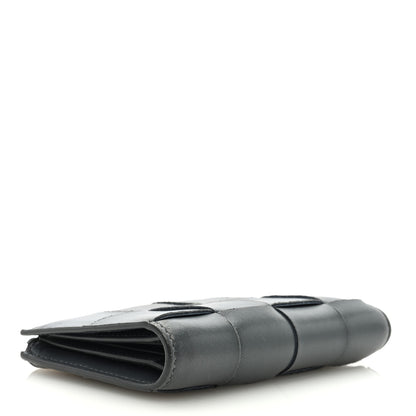Bottega Veneta Nappa Maxi Intrecciato Medium Cassette Bifold Zip Wallet Thunder 4 of 6