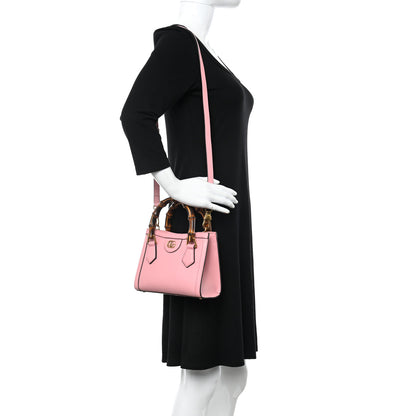 Gucci Wonka Grain Calfskin Mini Diana Tote Bag Wild Rose Fuxia Fluo 2 of 10
