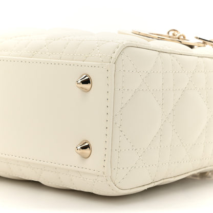 Christian Dior Lambskin Cannage Small Lady Dior White 9 of 10