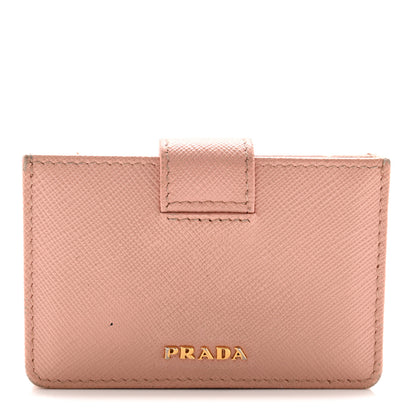 Prada Saffiano Metal Gusseted Card Holder Orchidea 1 of 11